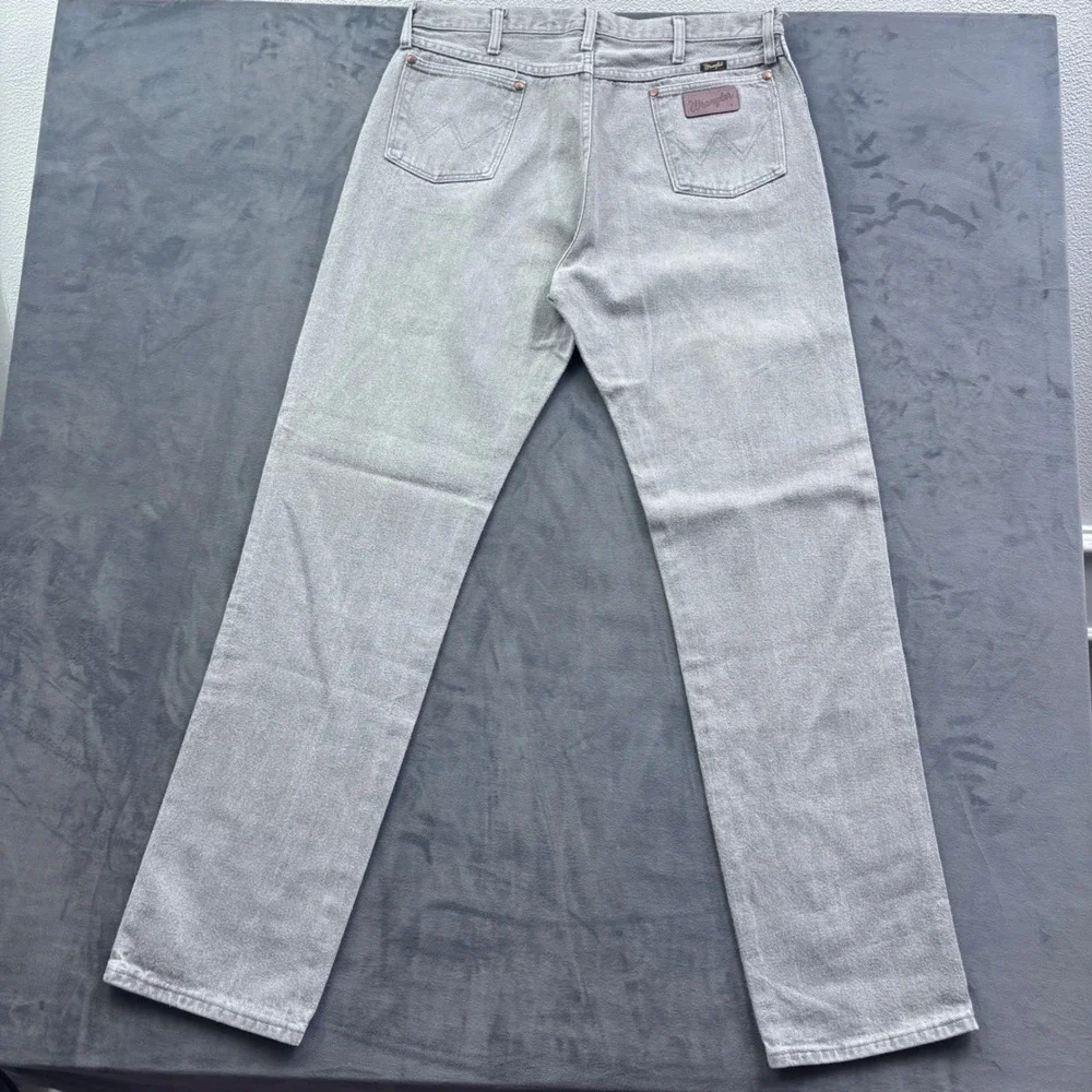 Wrangler 13MWZPG Cowboy Cut Jeans Mens 36x36 Gray Straight Leg Denim Made in USA